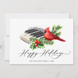 Cartão De Festividades Saudação de Natal do Pássaro Vermelho FOTO