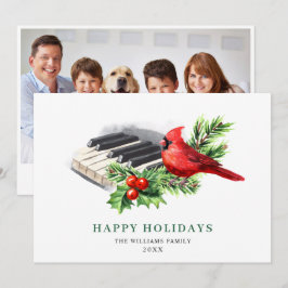 Cartão De Festividades Saudação de Natal do Pássaro Vermelho FOTO