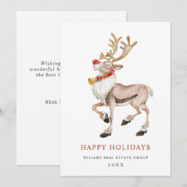 Cartão De Festividades Saudação de Natal do Reindeer Corporativo