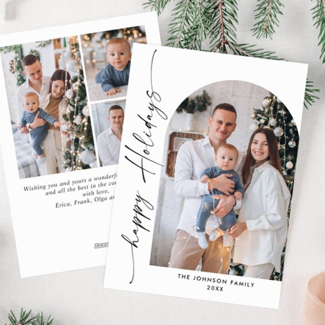 Cartão De Festividades Saudação de Natal do Simples Elegante Na moda 4 FO (Criador carregado)