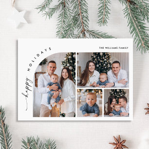 Cartão De Festividades Saudação de Natal do Simples Elegante Na moda 4 FO