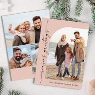 Cartão De Festividades Saudação de Natal do Simples Elegante Na moda 4 FO