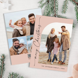 Cartão De Festividades Saudação de Natal do Simples Elegante Na moda 4 FO