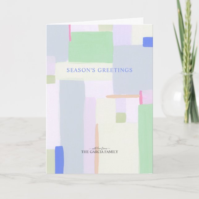 Cartão De Festividades Saudação de Natal em Pastel Artístico (Frente)