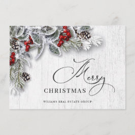 Cartão De Festividades Saudação de Natal Holly Corporate