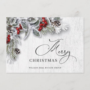 Cartão De Festividades Saudação de Natal Holly Corporate