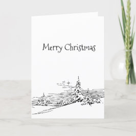 Cartão De Festividades Saudação de Natal Minimalista Personalizada