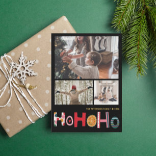 Cartão De Festividades Saudação de Natal Moderna com 3 Fotos