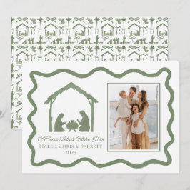 Cartão De Festividades Saudação de Natal Natividade, Foto de Família de F