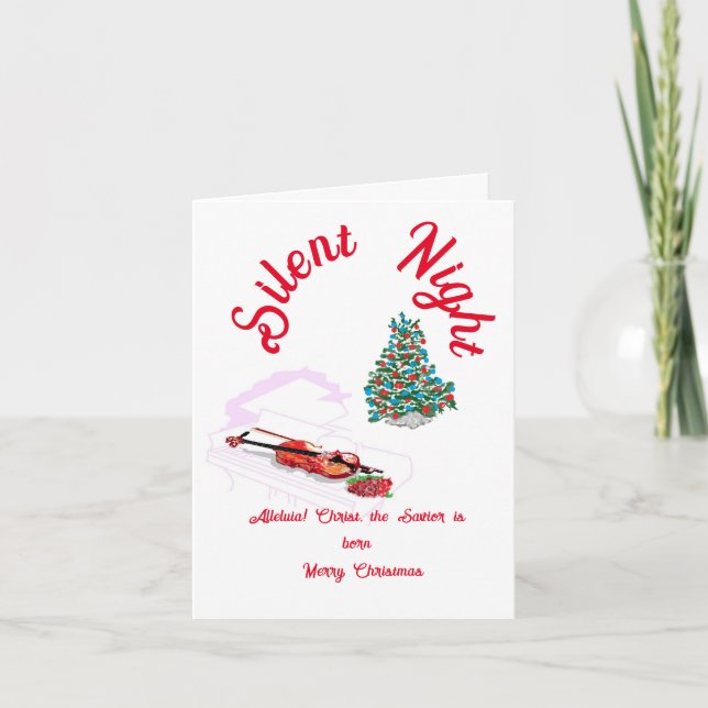 Cartão De Festividades Saudação de Natal : Noite Silenciosa (Frente)