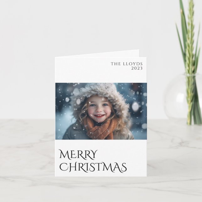 Cartão De Festividades Saudação de Natal para a Sua Família (Frente)