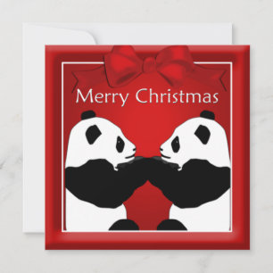 Cartão De Festividades Saudação de Natal para o Casal de Amigos do Pand