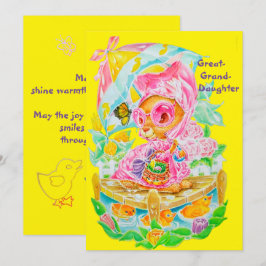 Cartão De Festividades Saudação de Páscoa Personalizada para Bisneta