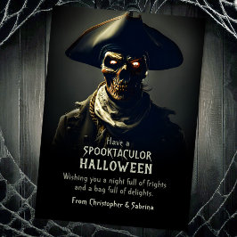 Cartão De Festividades Saudação de Spooky Pirate Halloween