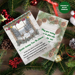 Cartão De Festividades Saudação de Yuletide Natal Russo