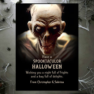 Cartão De Festividades Saudação de Zombie Halloween
