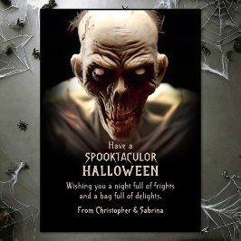 Cartão De Festividades Saudação de Zombie Halloween