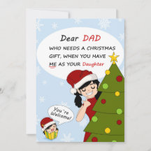 Saudação Divertida de Natal da Filha Travessa
