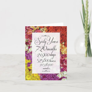 Cartão De Festividades Saudação do 60º Aniversário - Contagem de Horas do