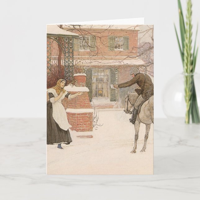 Cartão De Festividades Saudação do Carteiro por Robert Walker Macbeth (Frente)