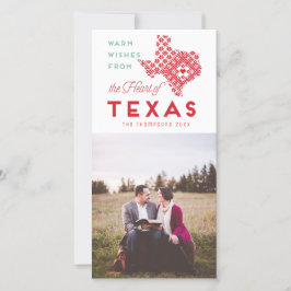 Cartão De Festividades Saudação do Coração de Natal Moderno do Texas Phot