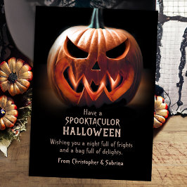 Cartão De Festividades Saudação do Dia das Bruxas de Spookpkin