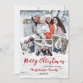 Cartão De Festividades Saudação do Latido da FOTO de Christmas Holly Berr