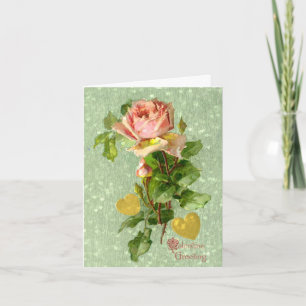 Cartão De Festividades Saudação do namorados - Rosas cor-de-rosa do Namor