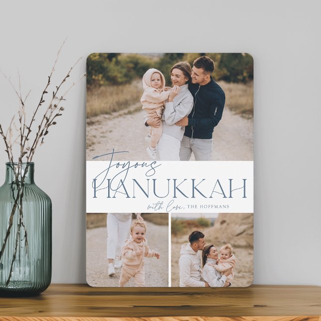 Cartão De Festividades Saudação Festiva | 3 Foto Joyous Hanukkah (Criador carregado)