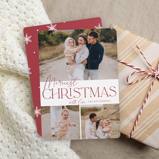Cartão De Festividades Saudação Festiva | Feliz Natal 3 Foto (Criador carregado)