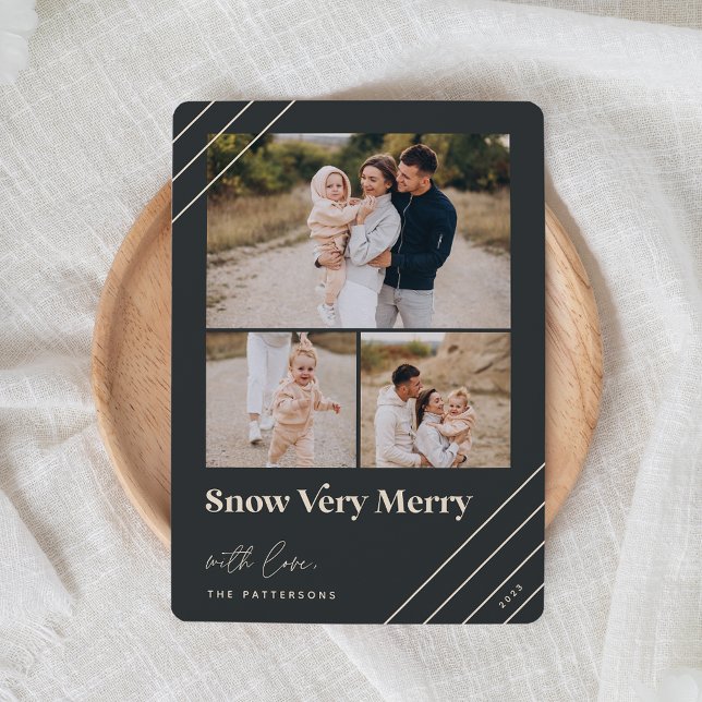 Cartão De Festividades Saudação Festiva | Neve Muito Feliz 3 Foto (Criador carregado)