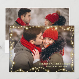 Cartão De Festividades Saudação FOTO do Natal do Ouro Moderno 2