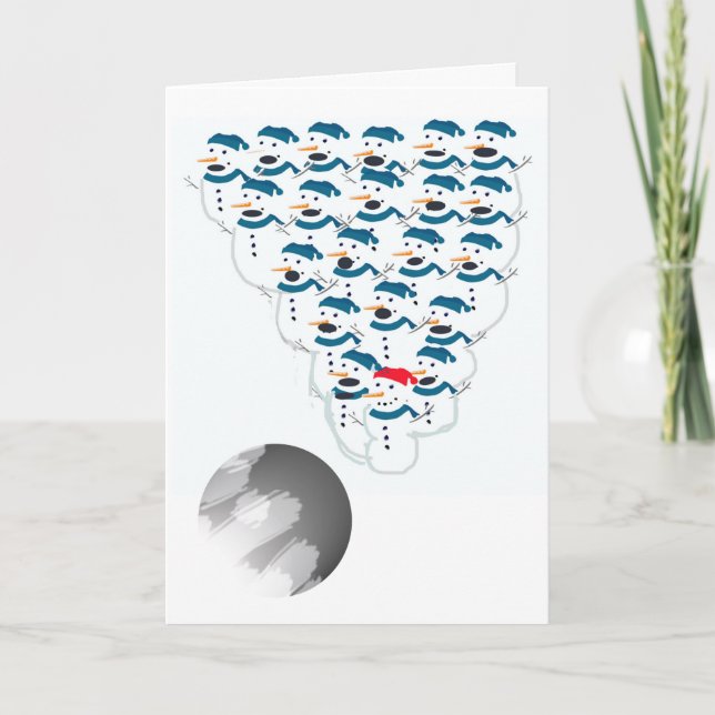 Cartão De Festividades Saudação Humor de Natal da boliche (Frente)