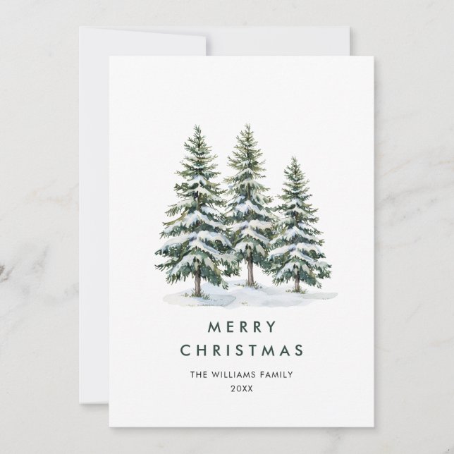 Cartão De Festividades Saudação Mínima da Árvore de Natal Elegante (Frente)