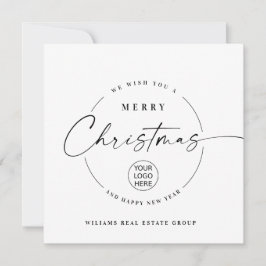 Cartão De Festividades Saudação Mínima Elegante de Natal Corporativo