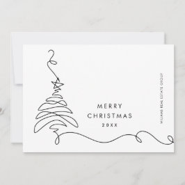 Cartão De Festividades Saudação Mínima Elegante de Natal Corporativo