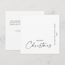 Cartão De Festividades Saudação Mínima Elegante de Natal Corporativo