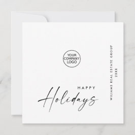 Cartão De Festividades Saudação Mínima Elegante de Natal Corporativo