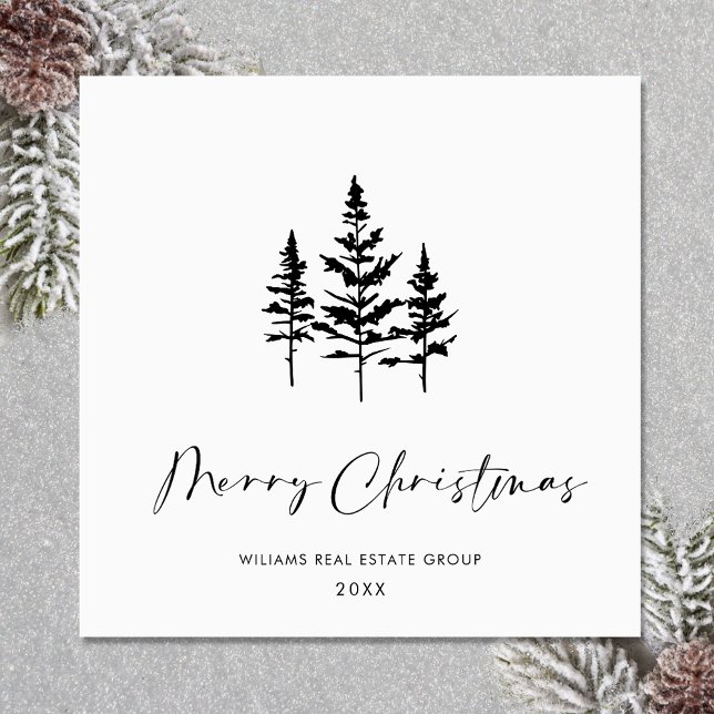 Cartão De Festividades Saudação Mínima Elegante de Natal Corporativo (Zazzle Elegant Minimalist Corporate Christmas Greeting Holiday )