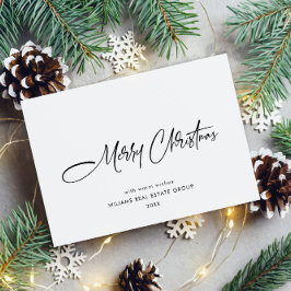 Cartão De Festividades Saudação Mínima Elegante de Natal Corporativo