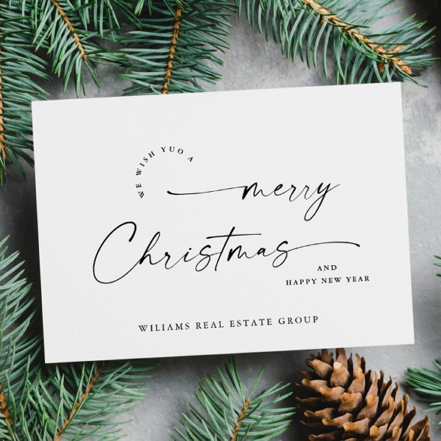 Cartão De Festividades Saudação Mínima Elegante de Natal Corporativo (Criador carregado)