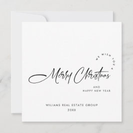 Cartão De Festividades Saudação Mínima Elegante de Natal Corporativo