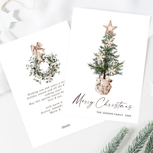Cartão De Festividades Saudação Neutral de Pinheiros Boêmianos de Natal (Criador carregado)
