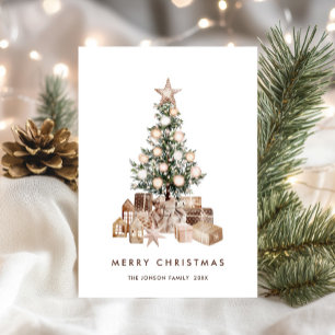 Cartão De Festividades Saudação Neutral de Pinheiros Boêmianos de Natal