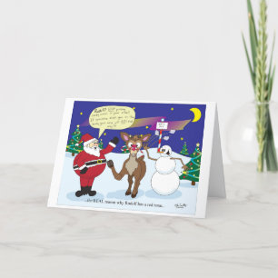 Cartão De Festividades Saudação Nose de Natal de Rudolf