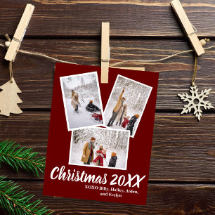 Cartão De Festividades Saudação Personalizada da Família Feliz Natal 4