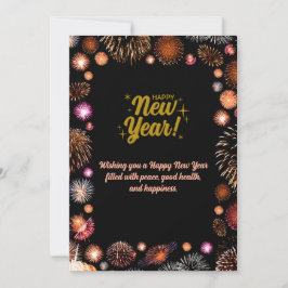 Cartão De Festividades Saudação Personalizada de Ano Novo Feliz