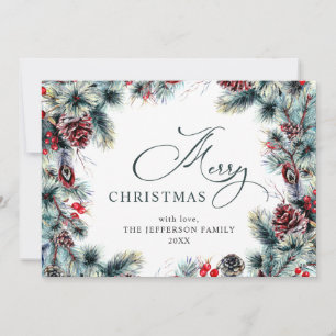 Cartão De Festividades Saudação Russa do Pinheiro de Natal