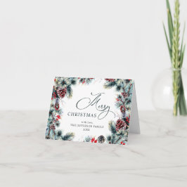 Cartão De Festividades Saudação Russa do Pinheiro de Natal