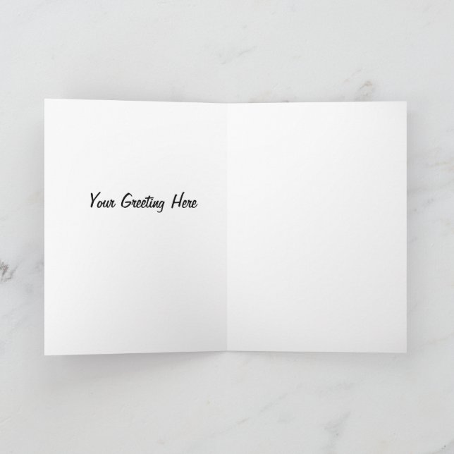 Cartão De Festividades Saudação Simples de Natal Vermelho e Verde com fot (Interior)